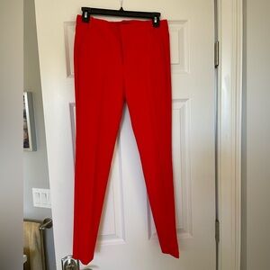 Zara women’s straight leg slacks. Vibrant fire red color. Size 2 US, or Euro 34